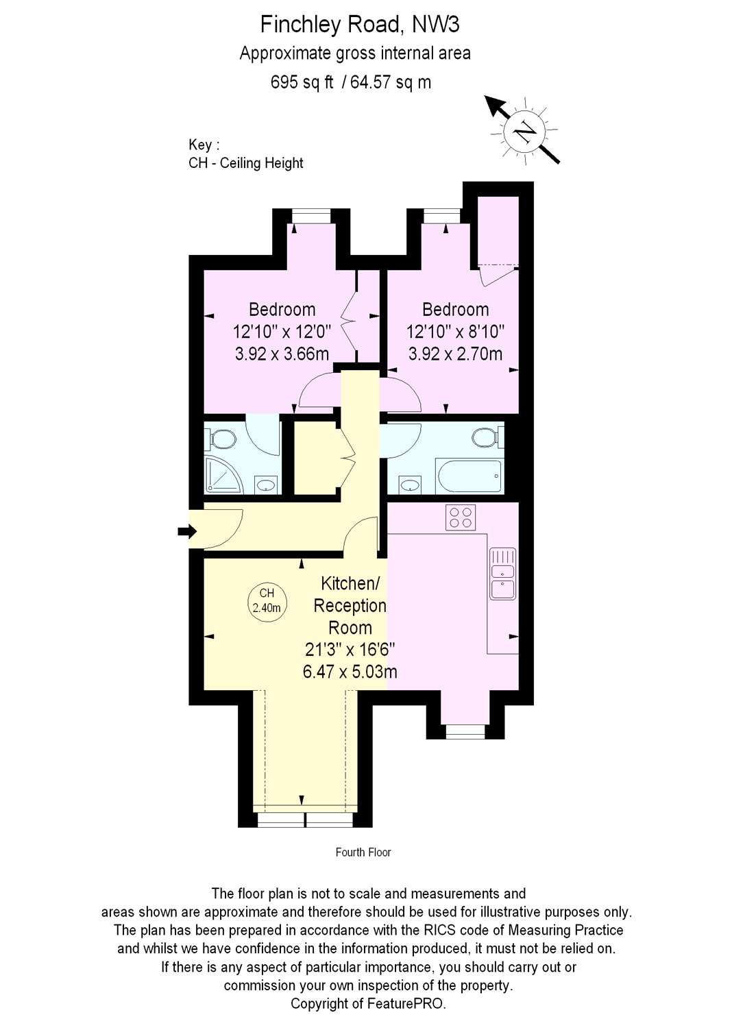 2 Bedrooms Flat to rent in Finchley Road, London NW3