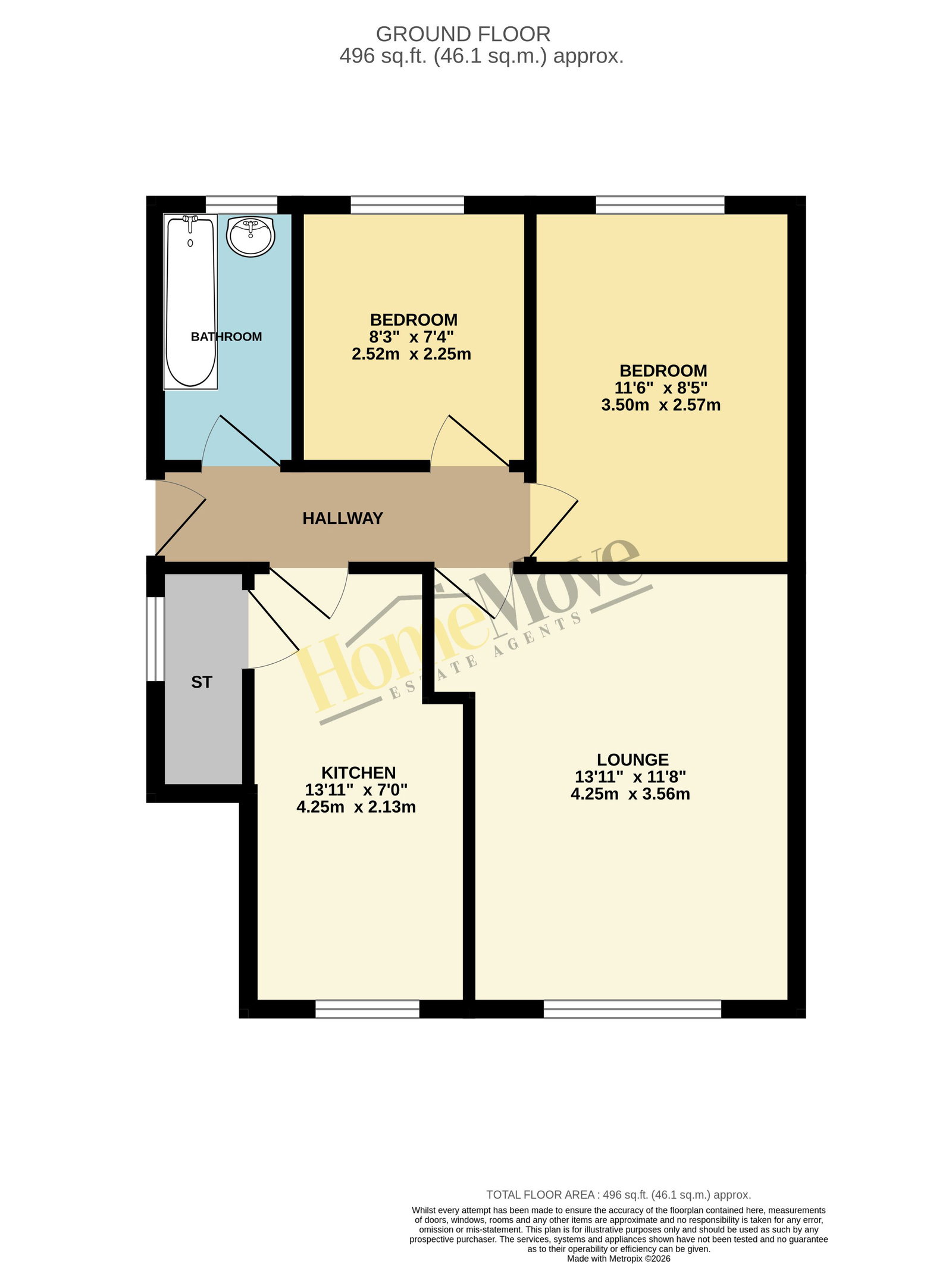 Flat 2,Ellis Court, Cavendish Road, Skegness floorplan
