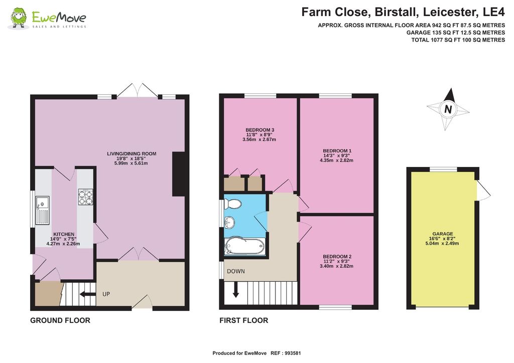 Farm Close, Birstall, Leicester LE4, 3 bedroom semidetached house for