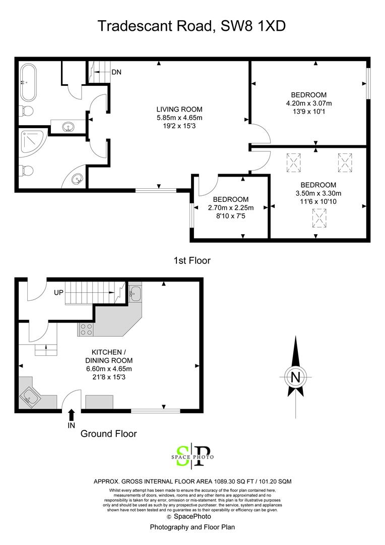 1A, Tradescant Road, London floorplan