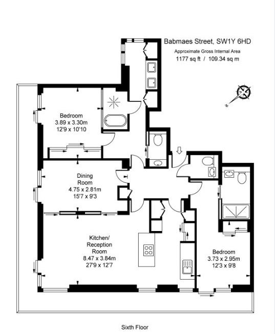 3 Bedrooms Flat to rent in Babmaes Street, St James, London SW1Y