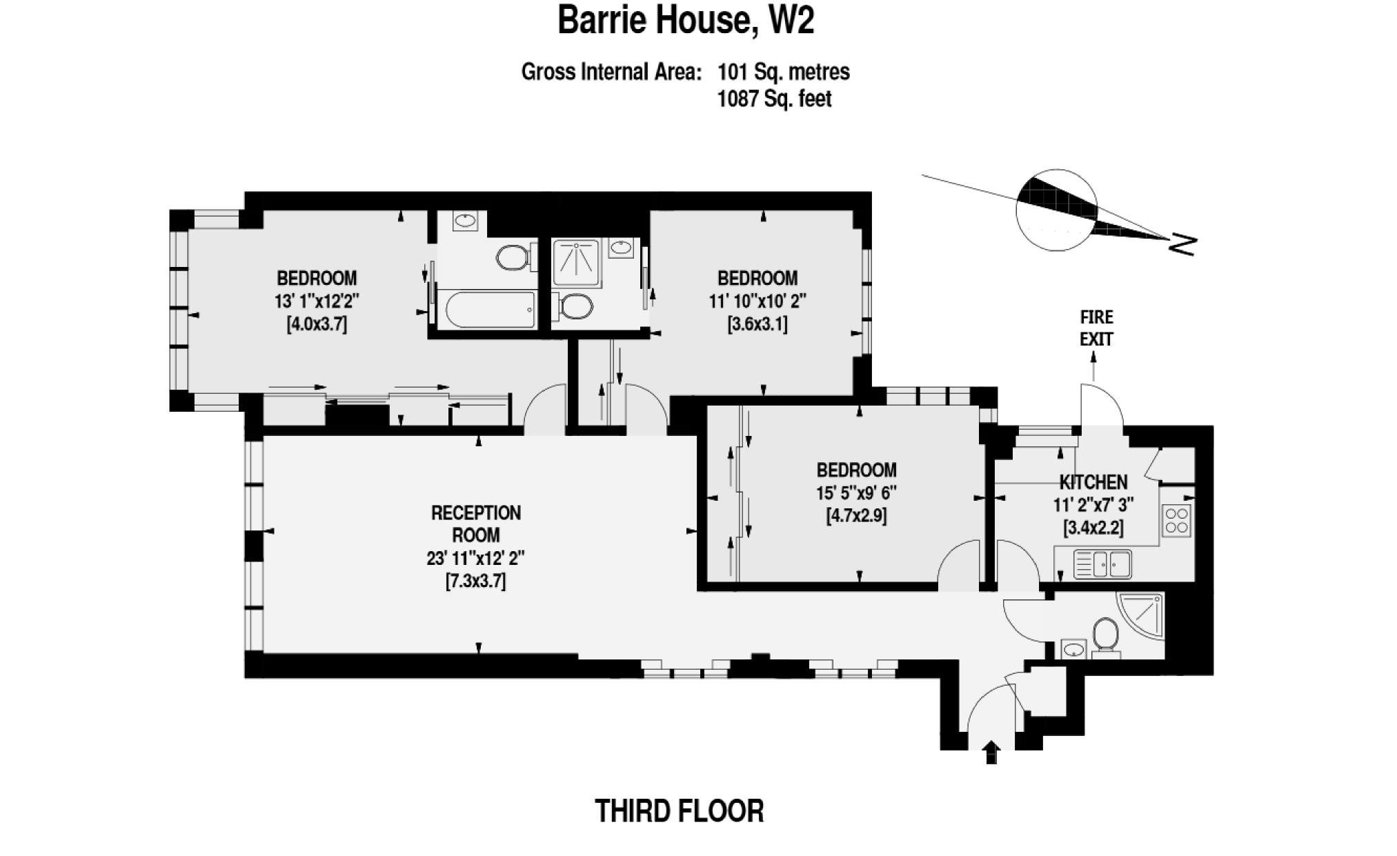 3 Bedrooms Flat to rent in Barrie House, Lancaster Gate, Hyde Park, London W2