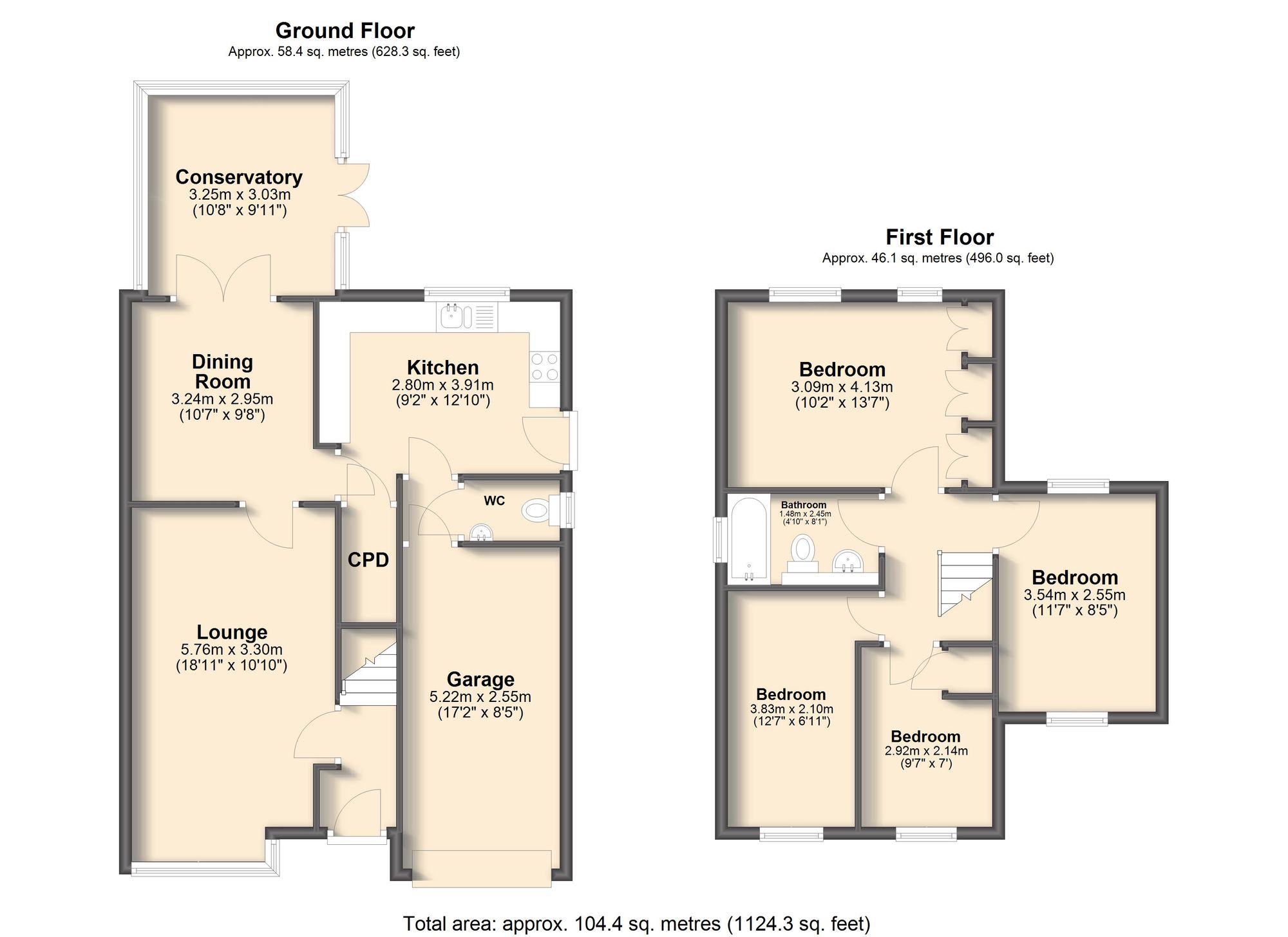 1 Willingham Gardens, Sheffield floorplan