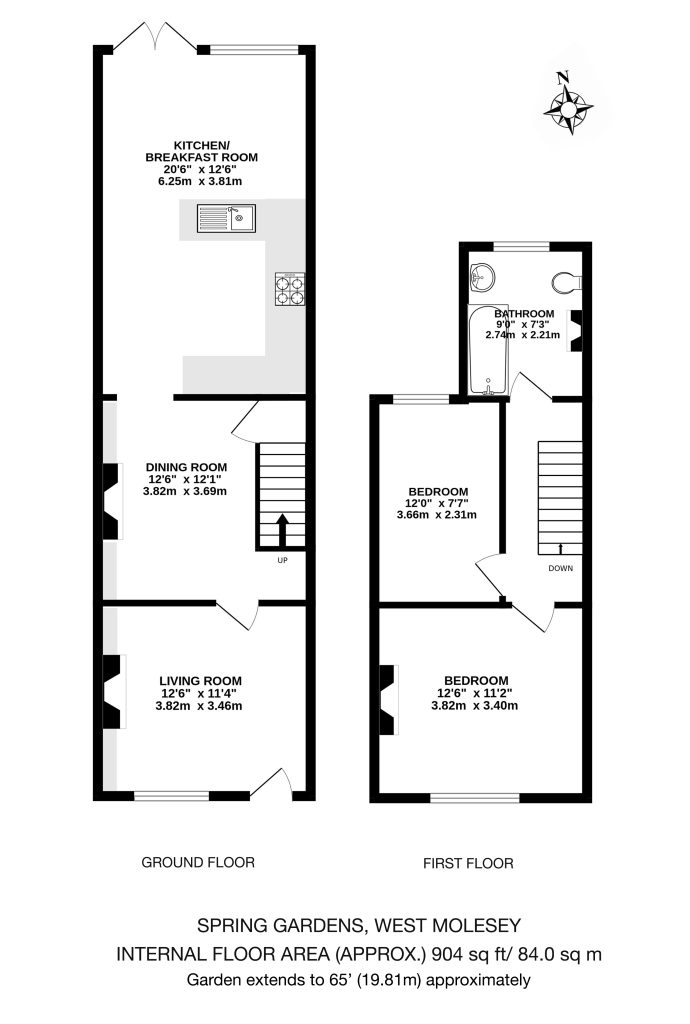 26, Spring Gardens, West Molesey floorplan