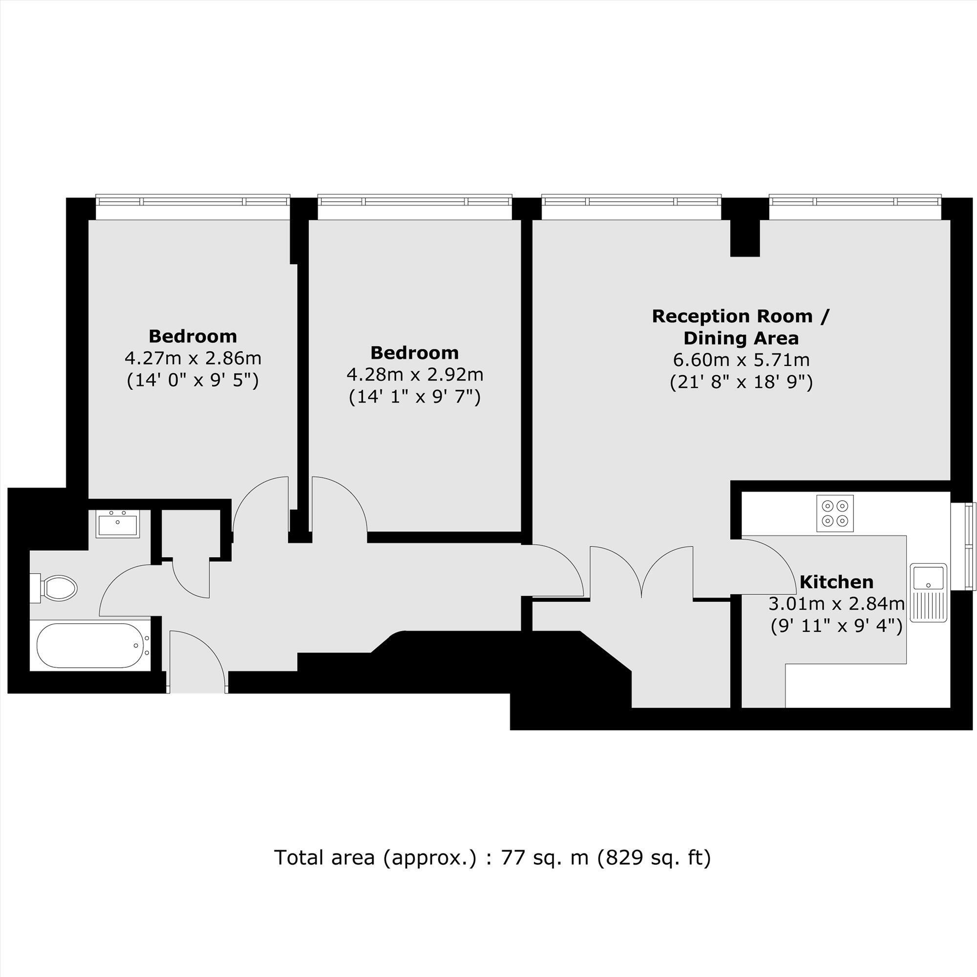 Flat 9, Stanmore House, 183, Burnt Ash Hill, Lee floorplan