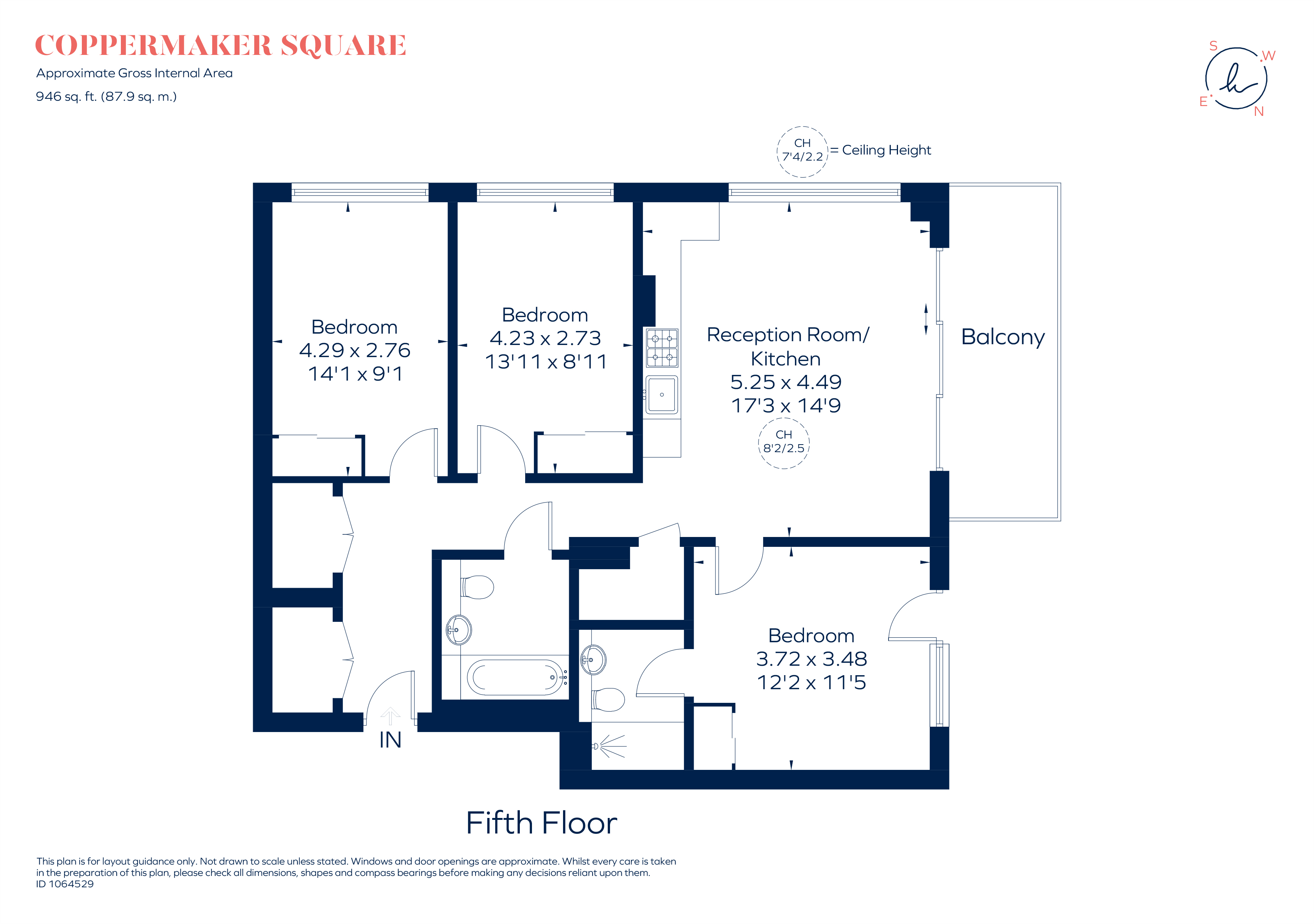 44, Coppermaker Square, 3 Cherry Park Lane, London floorplan