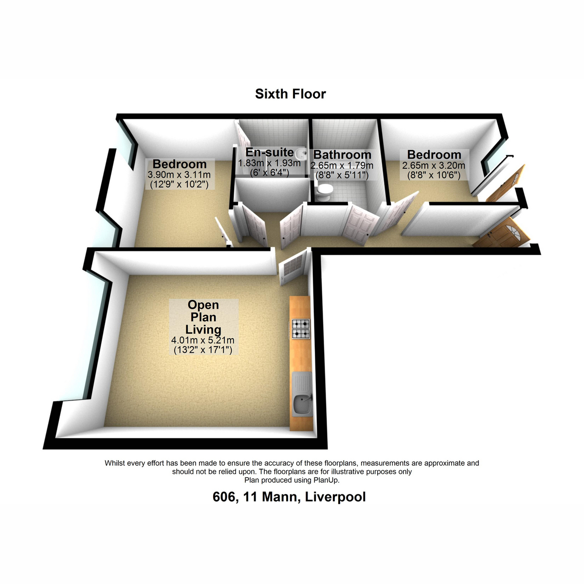 Flat Apartment 606, 11, Mann Island, Liverpool floorplan