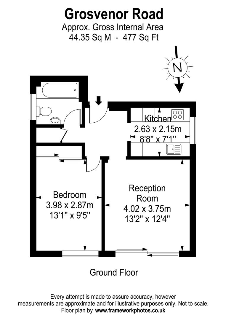 Flat 1, 42A, Grosvenor Road, London floorplan
