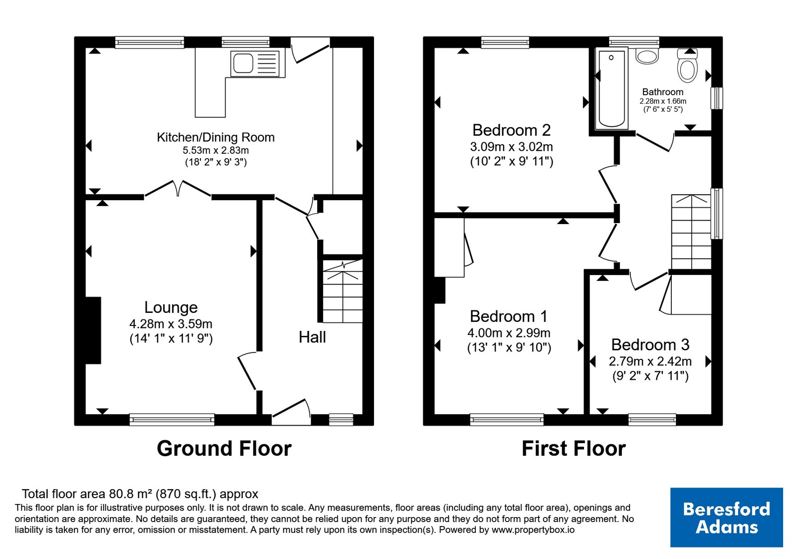 11, Springfield Close, Flintshire floorplan