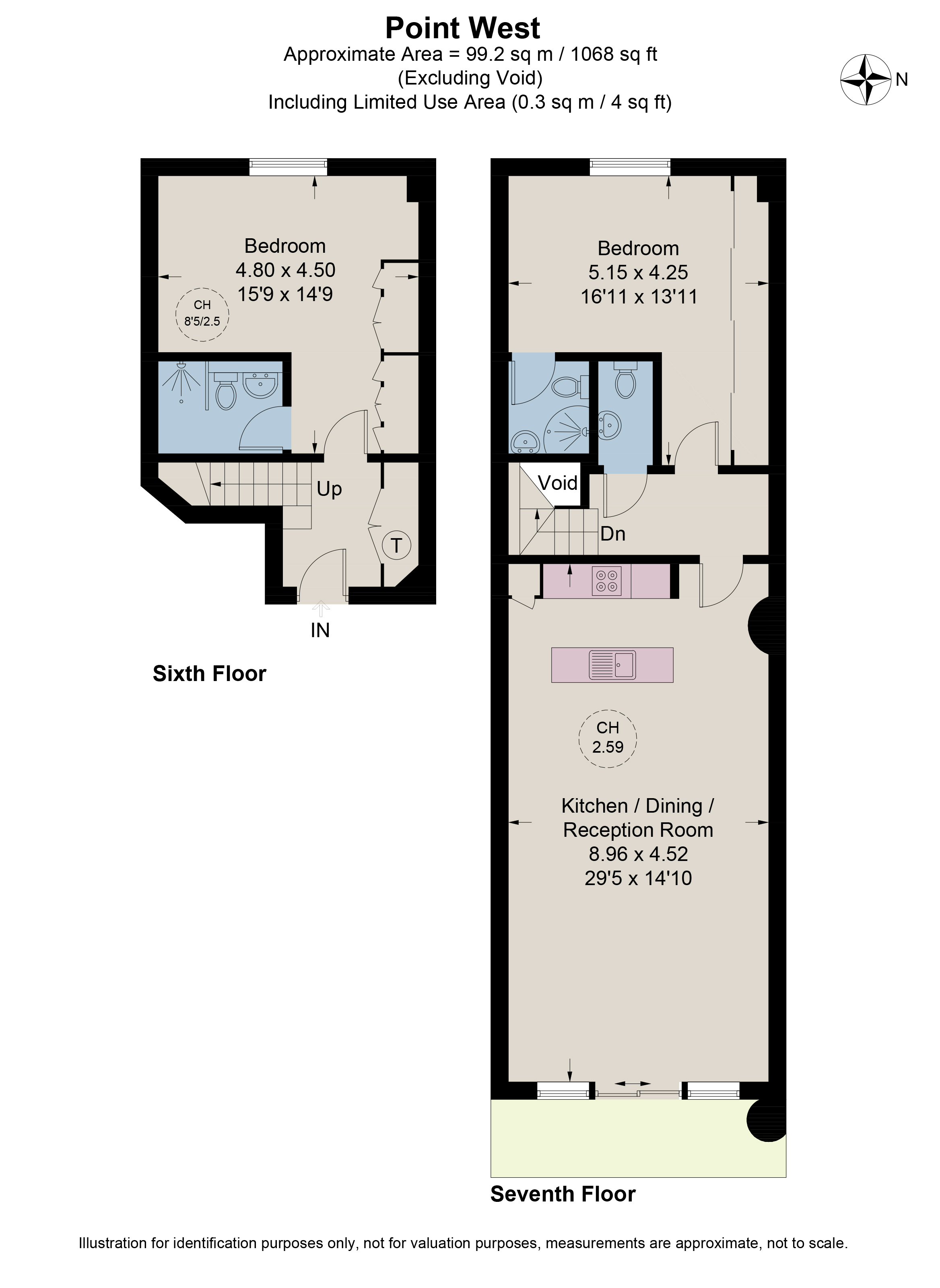 (SHORT LET) Flat 617, Point West, 116, Cromwell Road, London floorplan