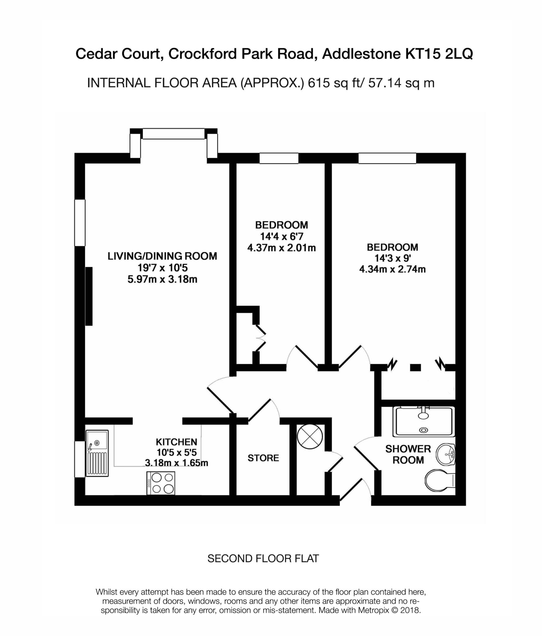 33 Cedar Court, Crockford Park Road, Addlestone floorplan