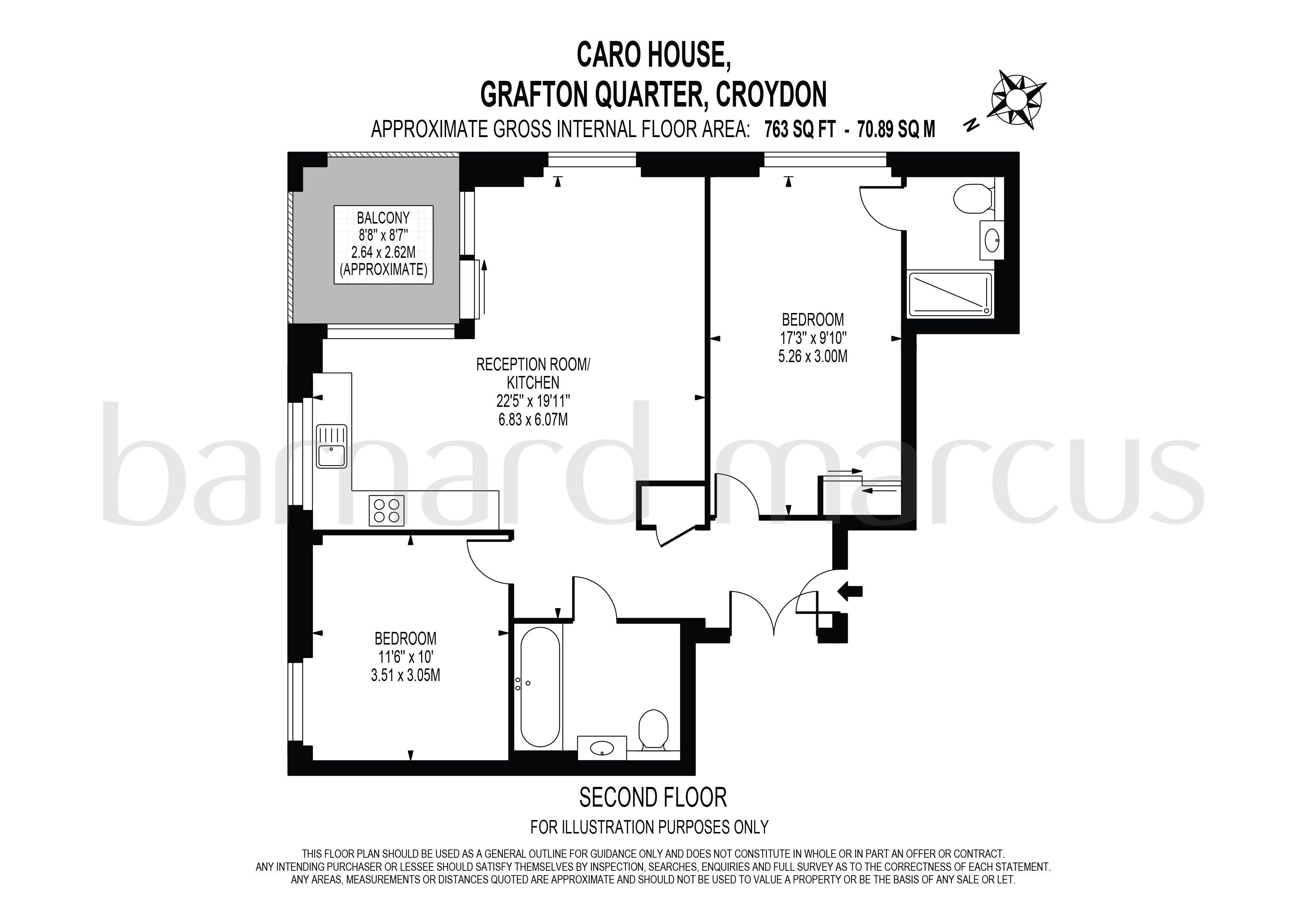 2 Caro House, 6, Watteau Square, CROYDON floorplan