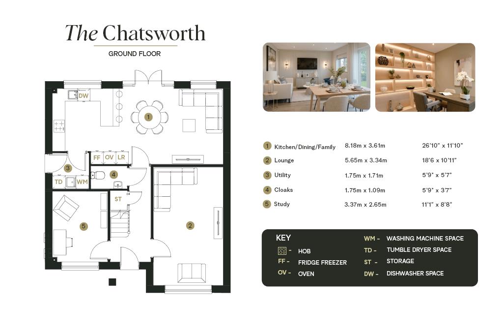 Plot 34 - Chatsworth, Trevalyn Place, Rossett floorplan