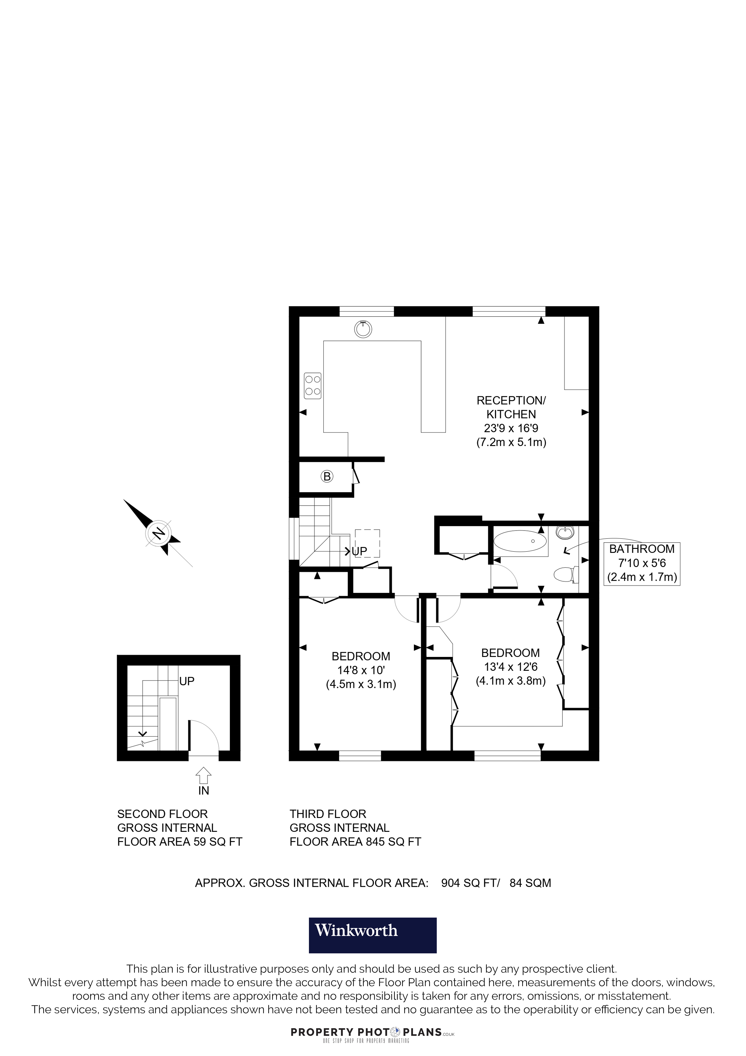 Flat E, 76, Elsham Road, London floorplan
