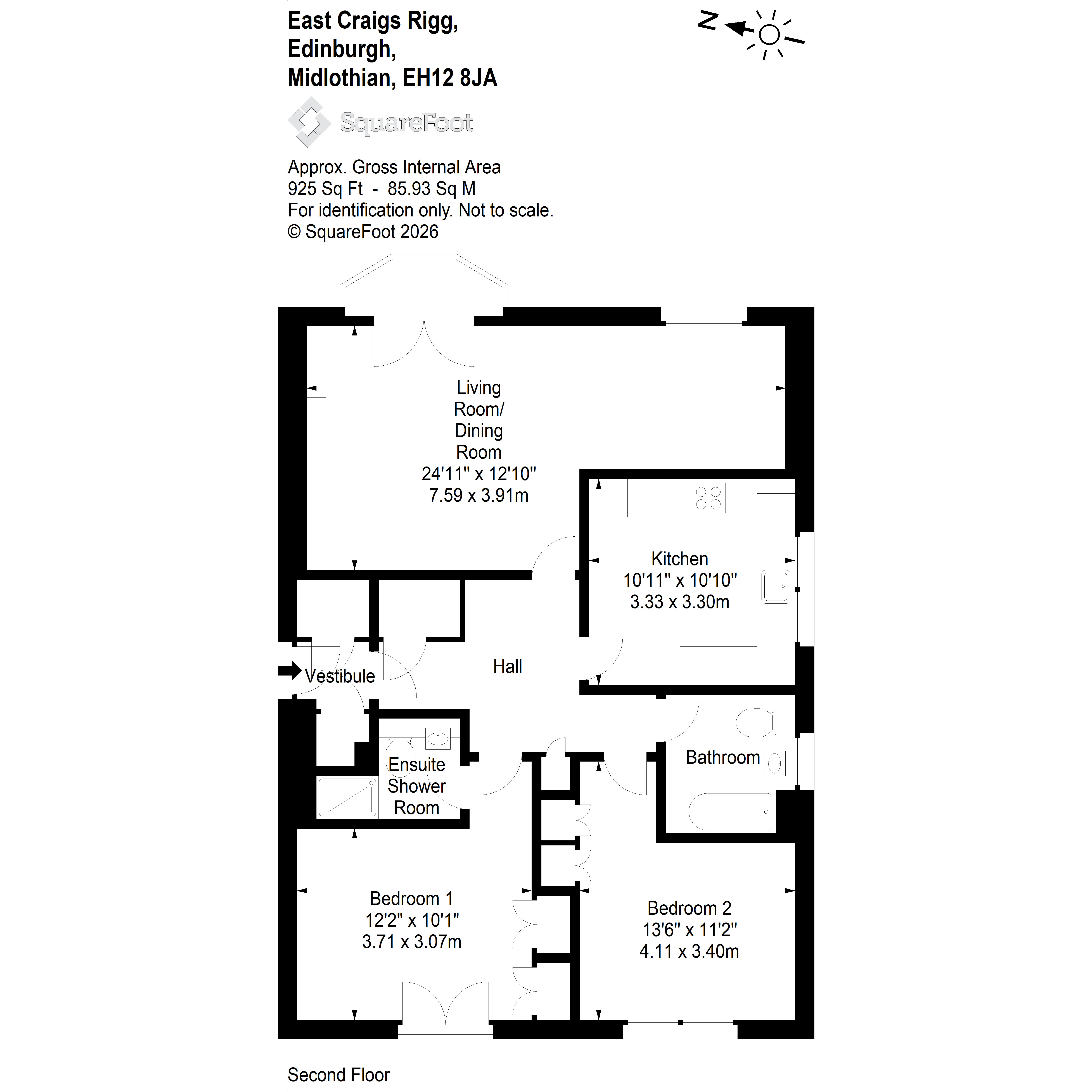 41 (flat 8), East Craigs Rigg, Corstorphine, Edinburgh floorplan