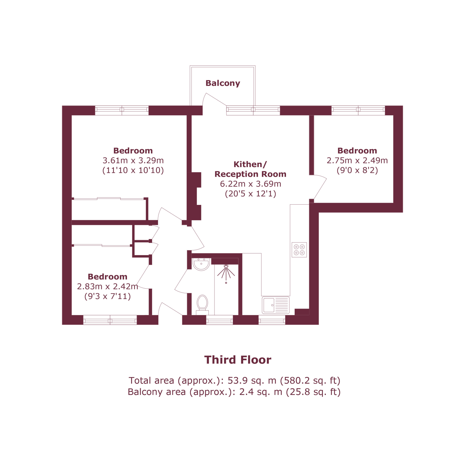 Flat 75, Finn House,, Bevenden Street, London floorplan