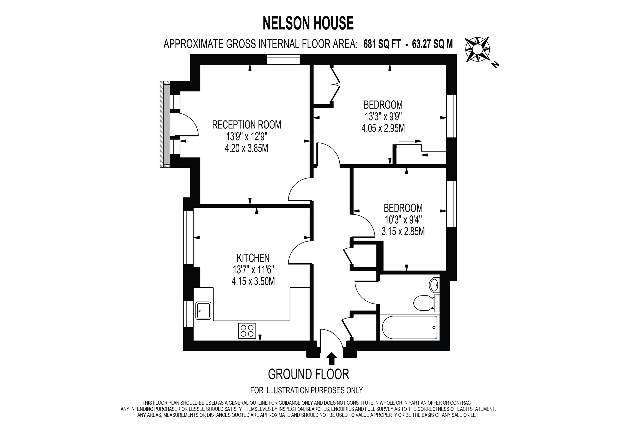 Flat 1, Nelson House, Westcote Road, Epsom floorplan