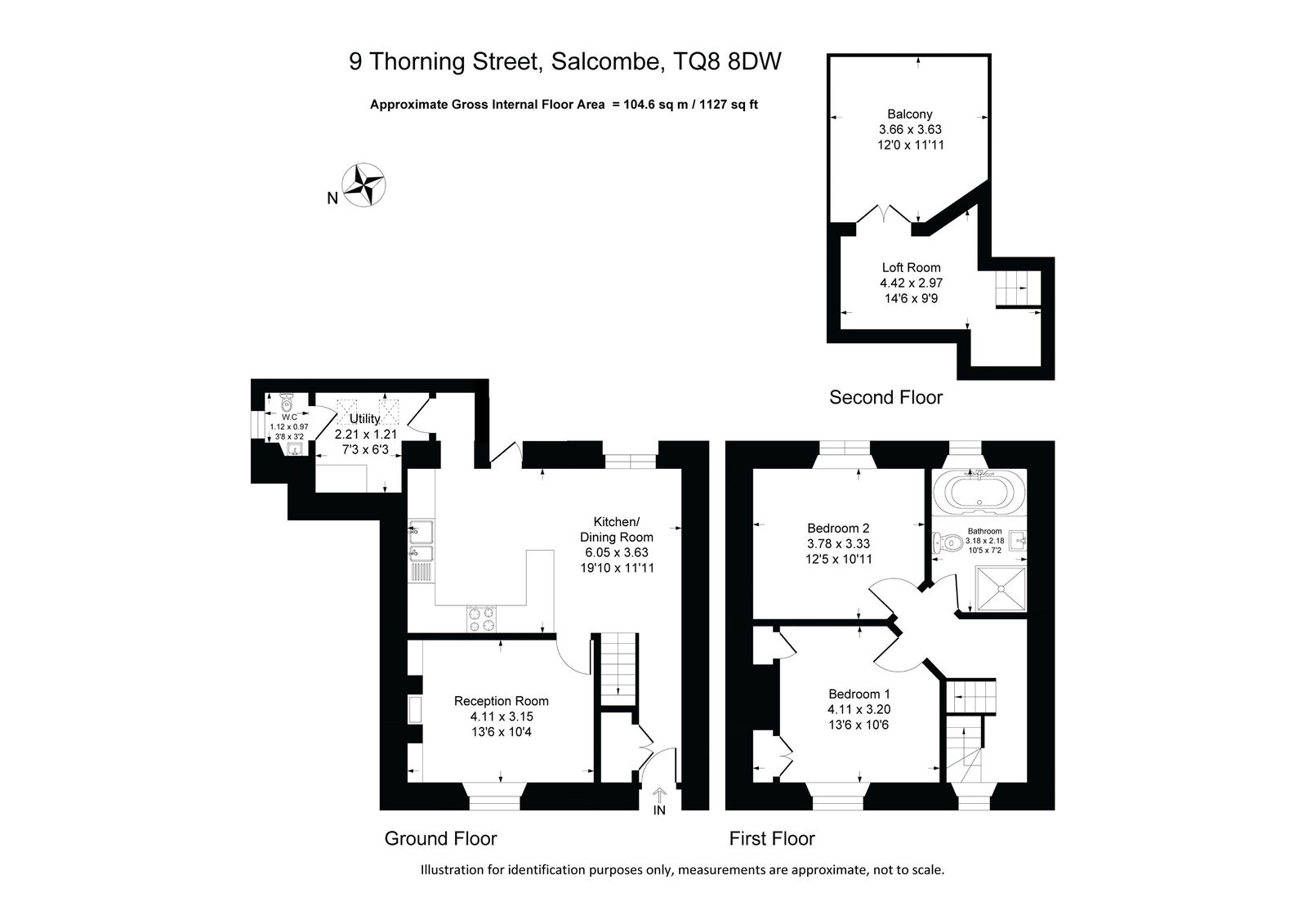 9,Off the Charts, Thorning Street, Salcombe floorplan
