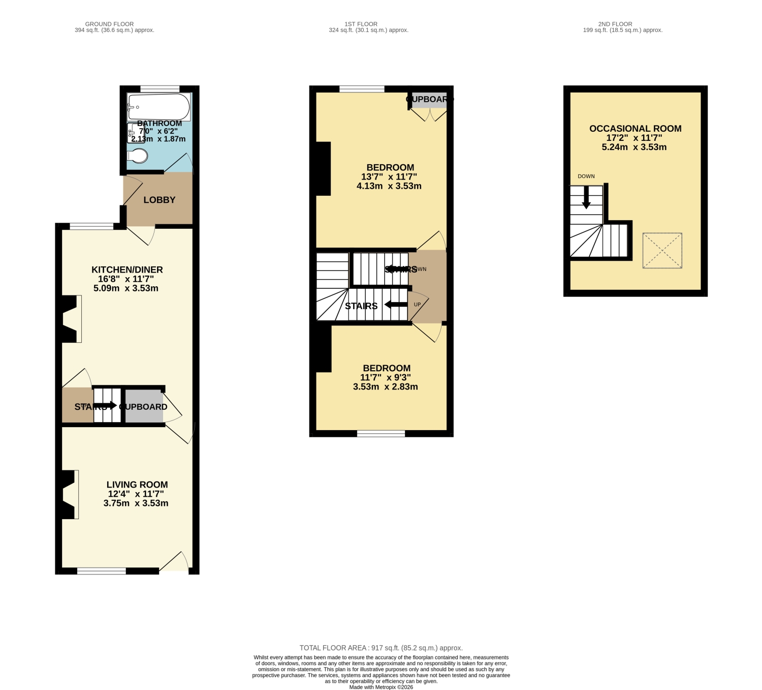31, Prospect Road Old Whittington, Chesterfield floorplan
