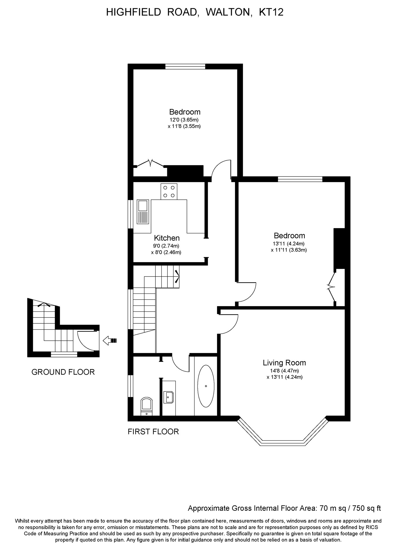 Highfield Road, WaltonOnThames KT12, 2 bedroom for sale 61039691 PrimeLocation