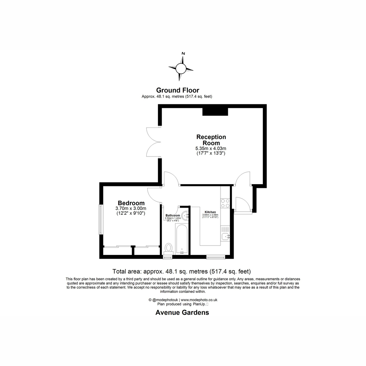 Flat Flat 2, 32, Avenue Gardens, London floorplan