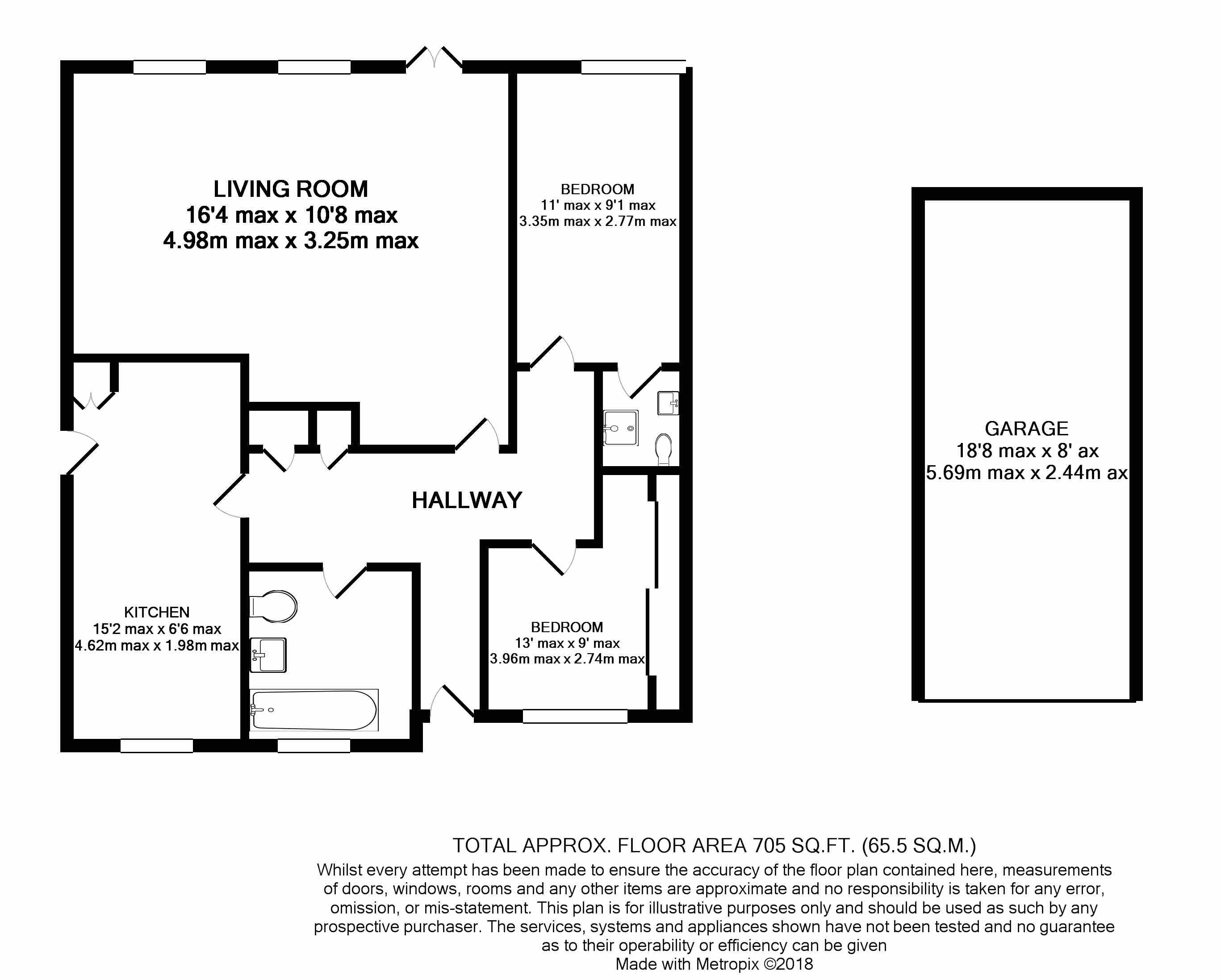 2 Bedrooms Semi-detached bungalow for sale in Flower Crescent, Ottershaw, Surrey KT16