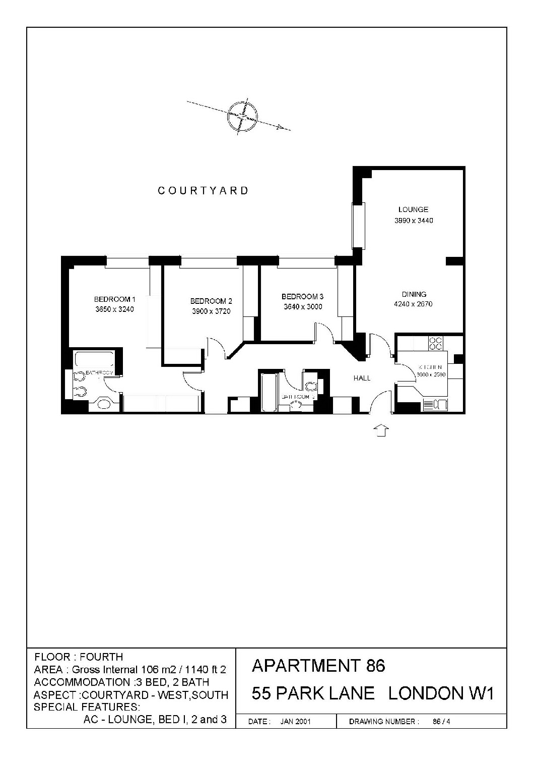 3 Bedrooms Flat to rent in Park Lane, Mayfair W1K