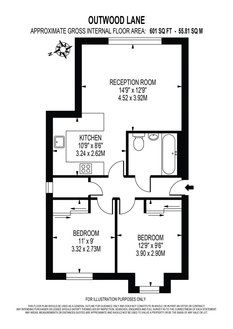 Outwood Lane, Chipstead, Coulsdon CR5, 2 bedroom flat for sale