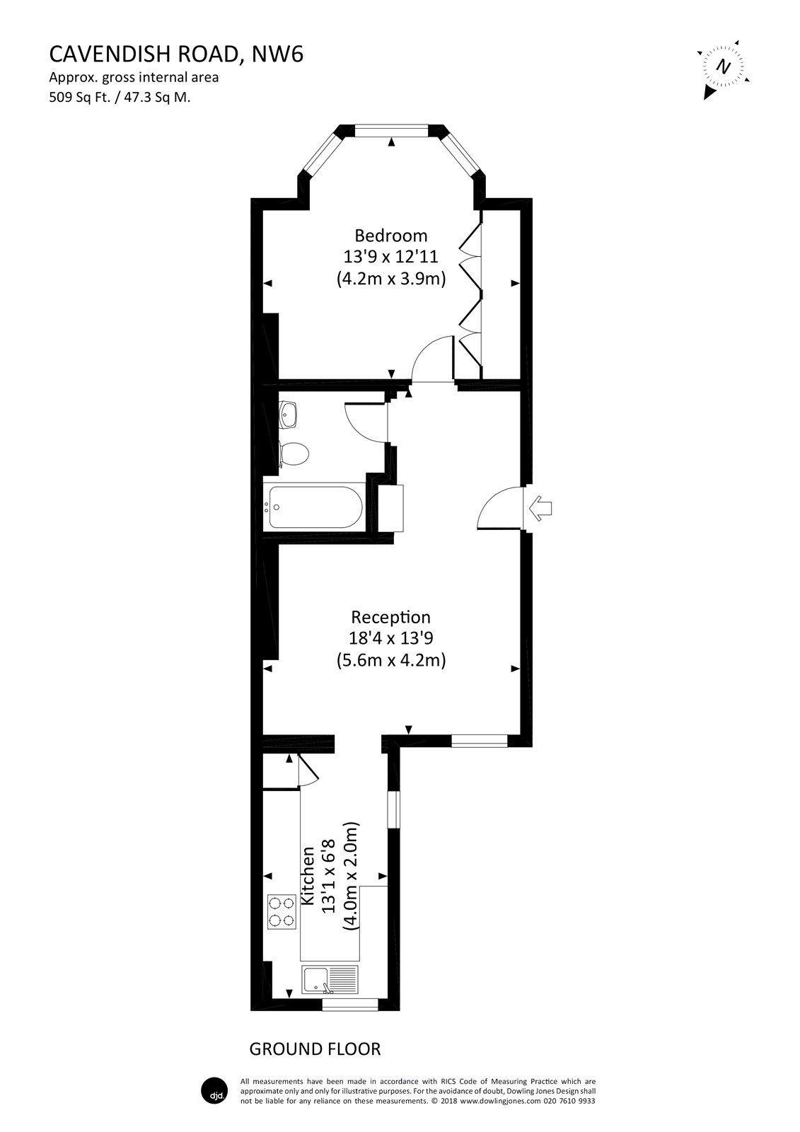 1 Bedrooms Flat to rent in Cavendish Road, Kilburn NW6