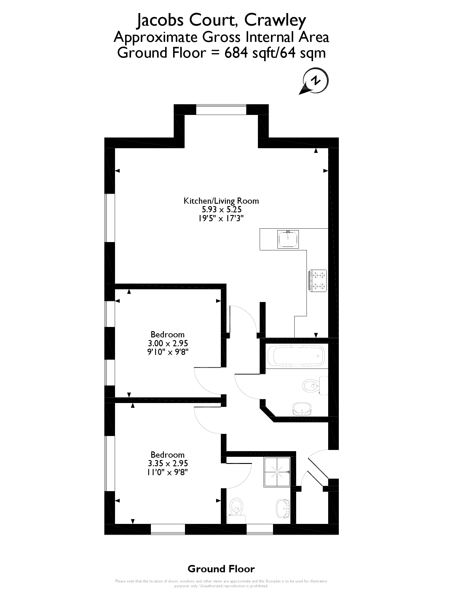 2 Bedrooms Flat for sale in Worth Park Avenue, Crawley RH10
