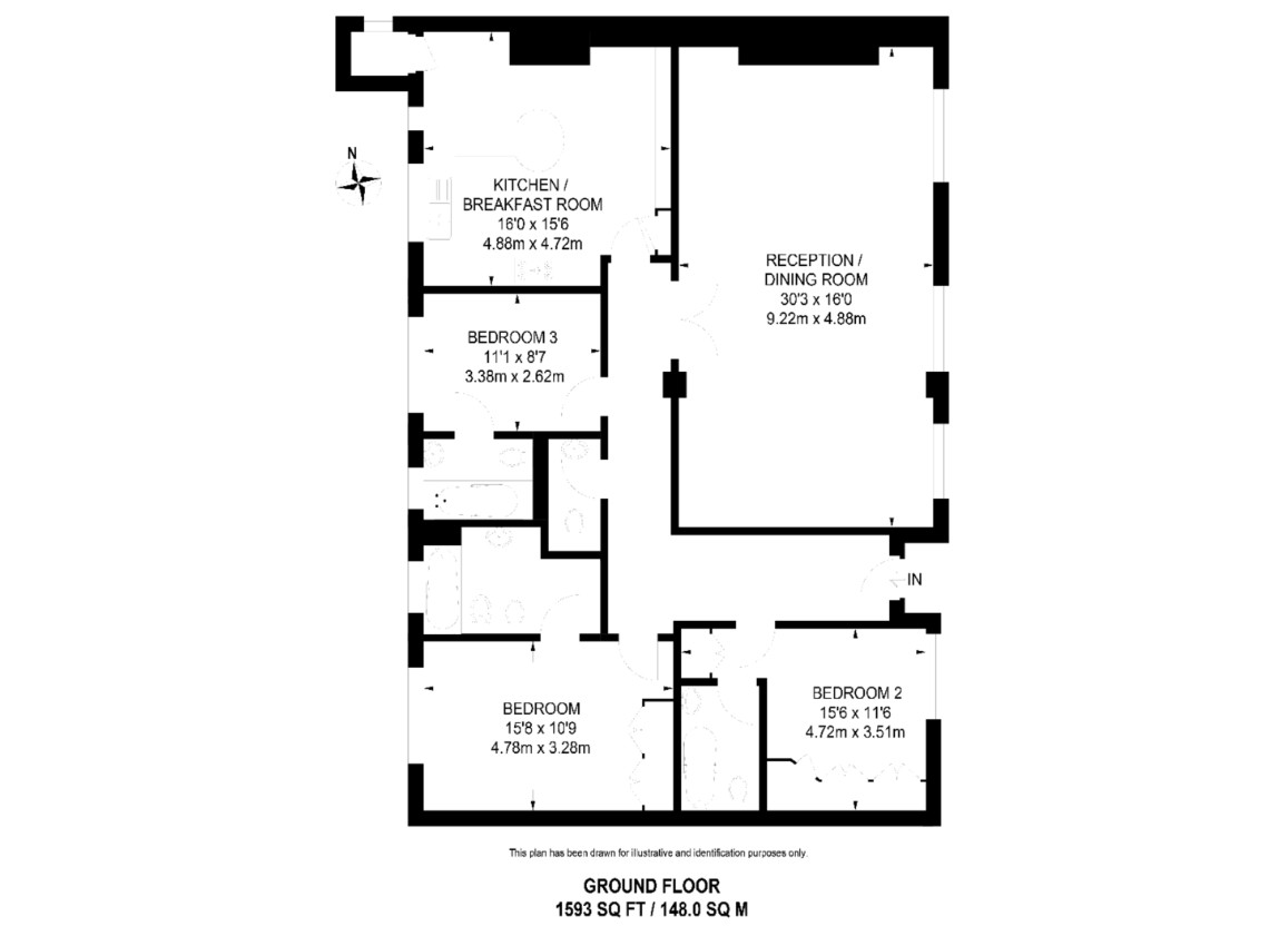Flat 1 Bentinck Close,, Prince Albert Road, London floorplan
