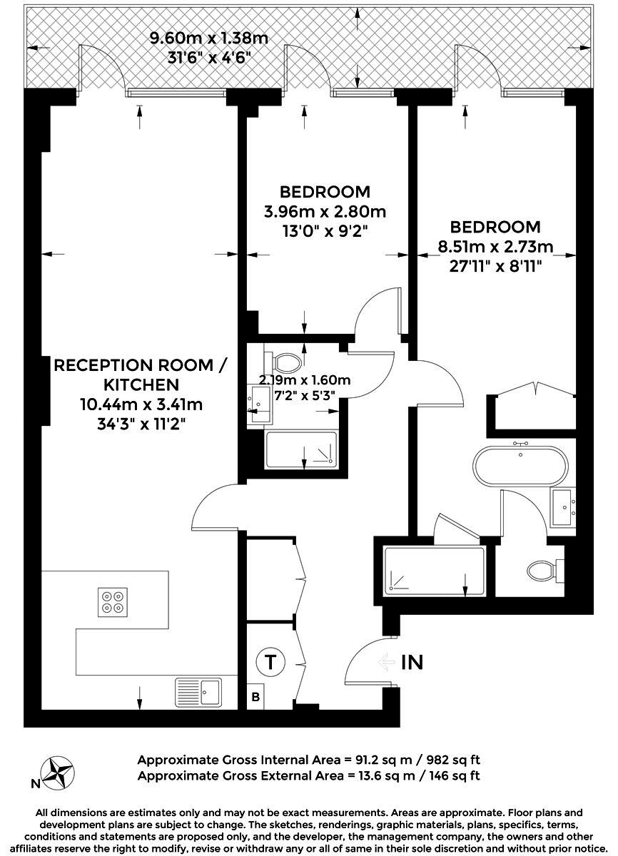 2 Bedrooms Flat to rent in Queens Wharf, Hammersmith, 2 Crisp Road W6