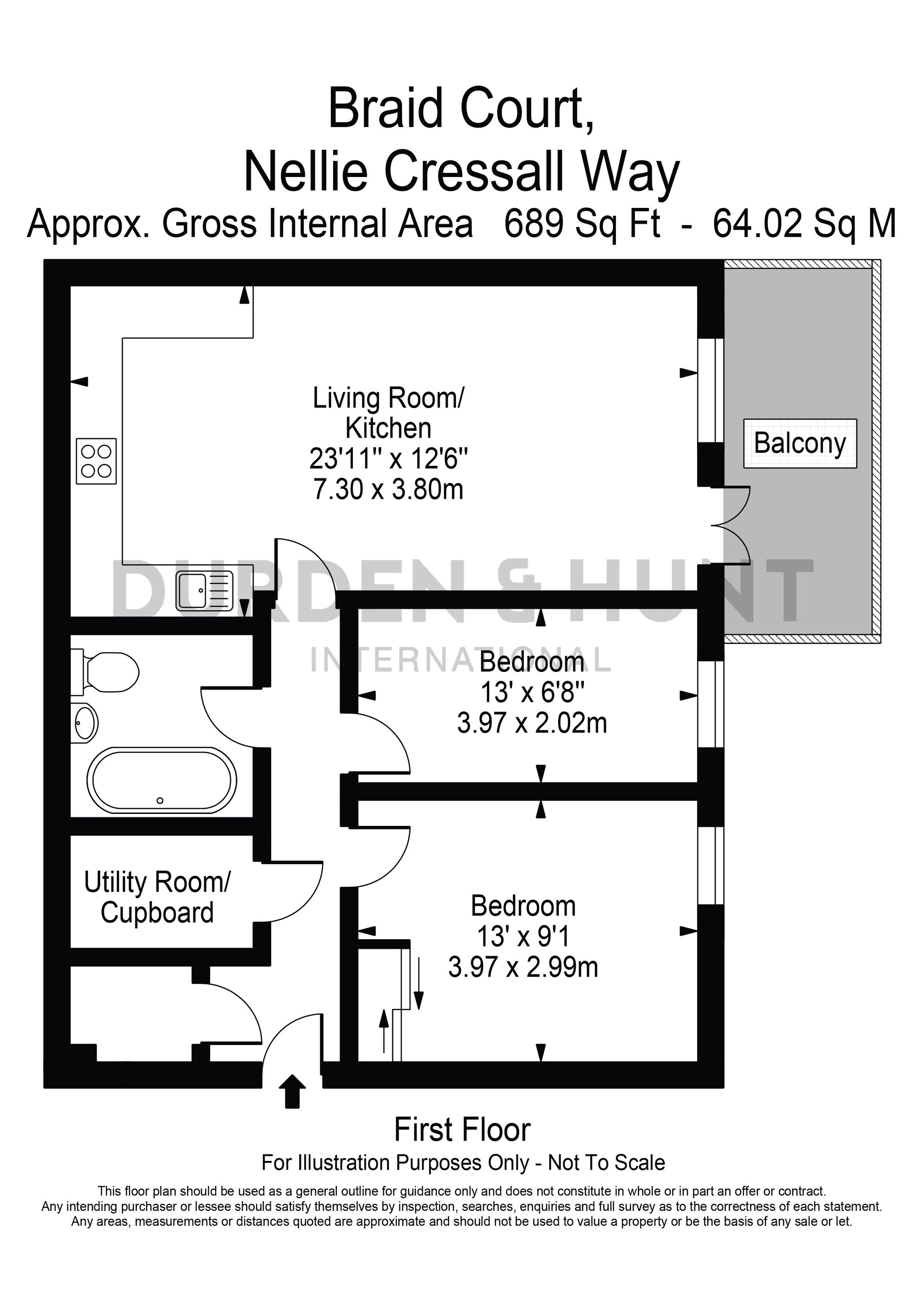 Flat 104, Braid Court, London floorplan