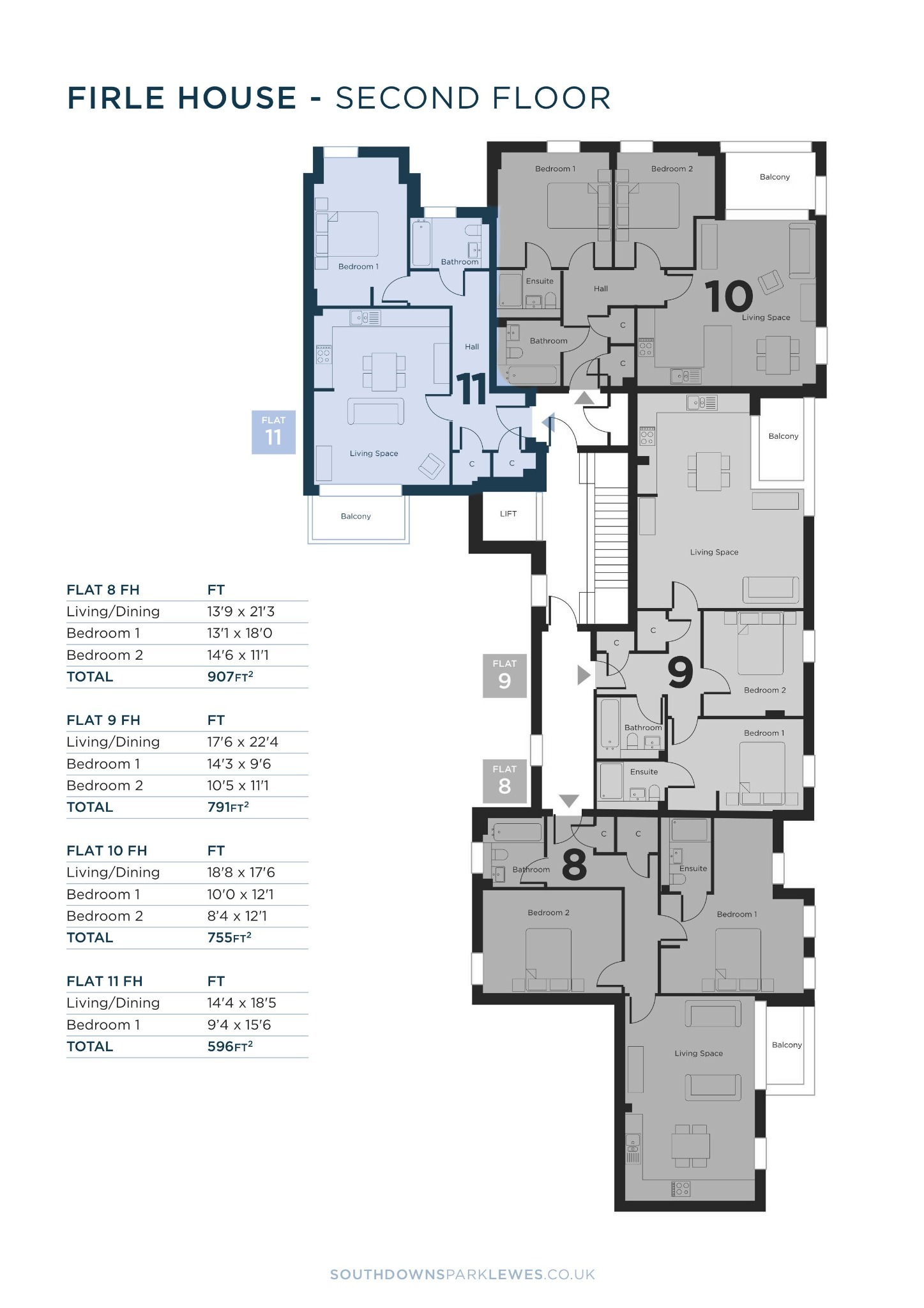 Flat 4, Firle House, Lewes floorplan