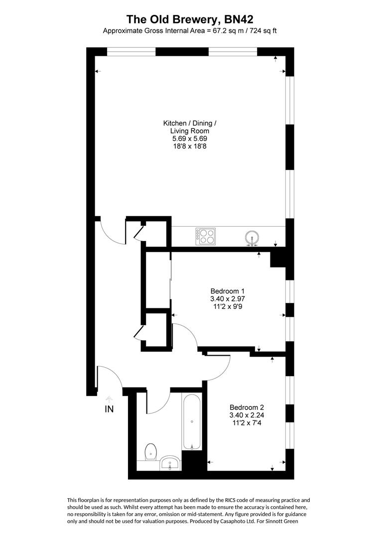 Flat 27, The Brewery 1881, 30, South Street, Portslade Village floorplan