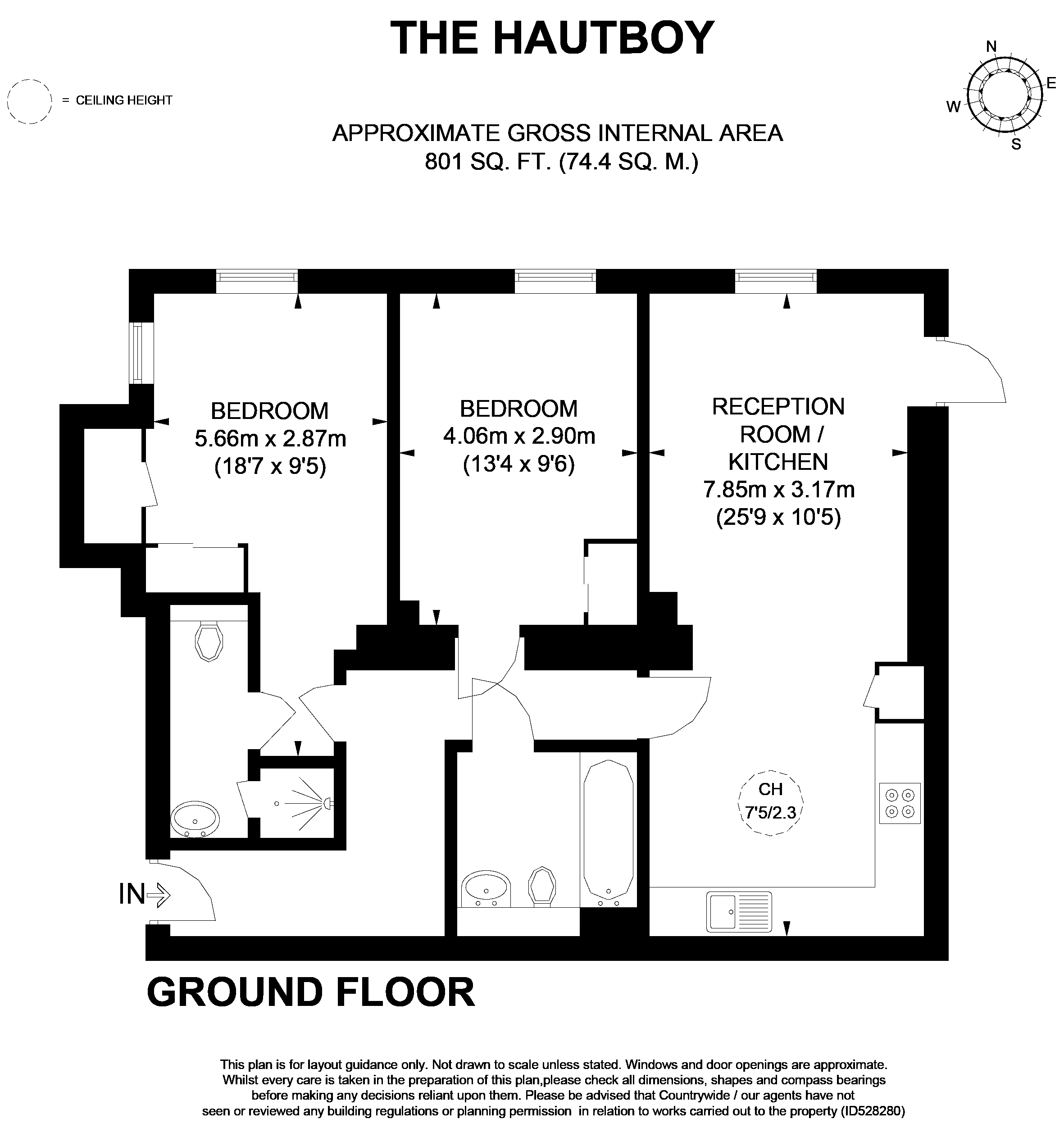 2 Bedrooms Flat to rent in The Hautboy, Ockham Lane GU23