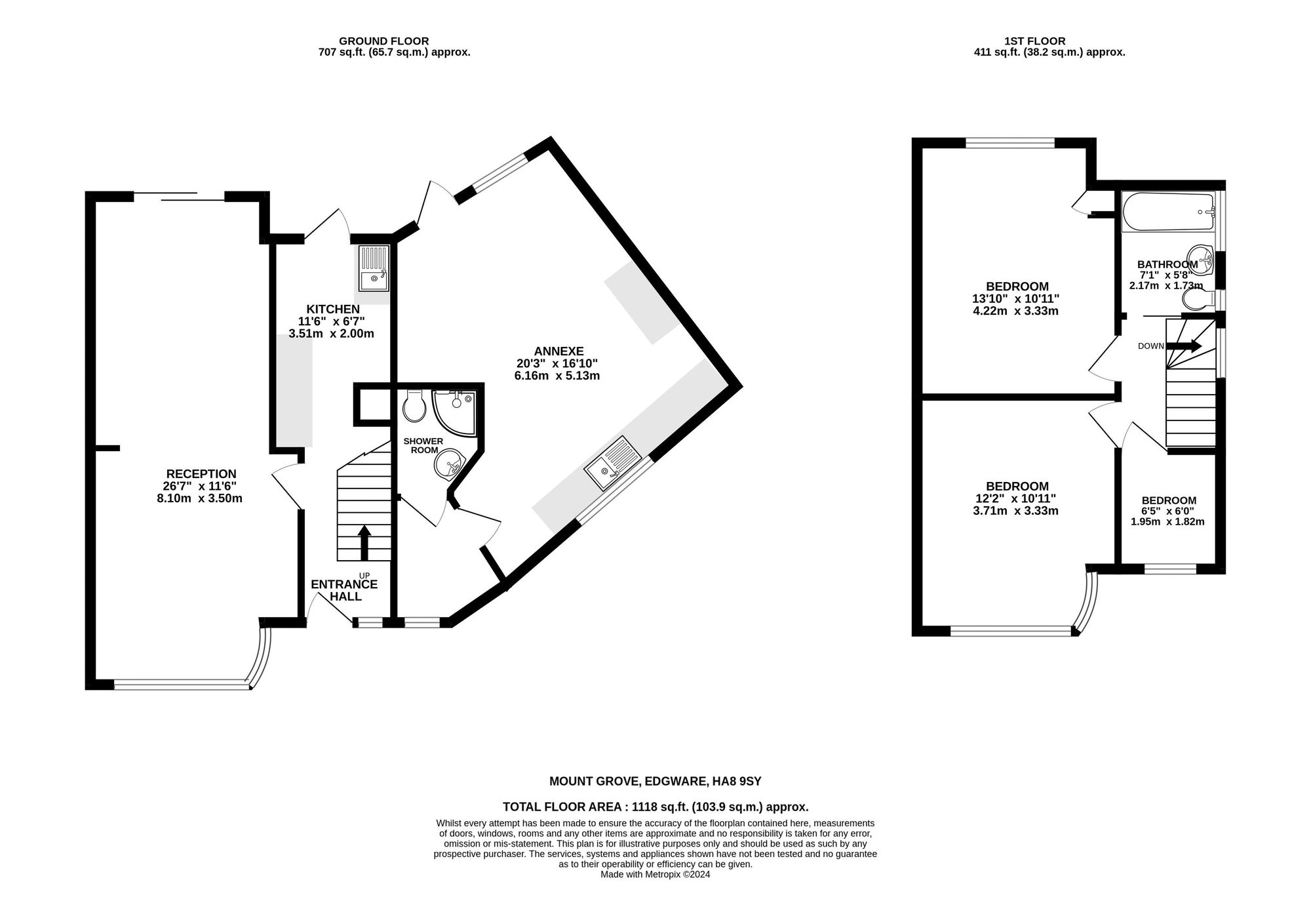 11 Mount Grove, Edgware floorplan