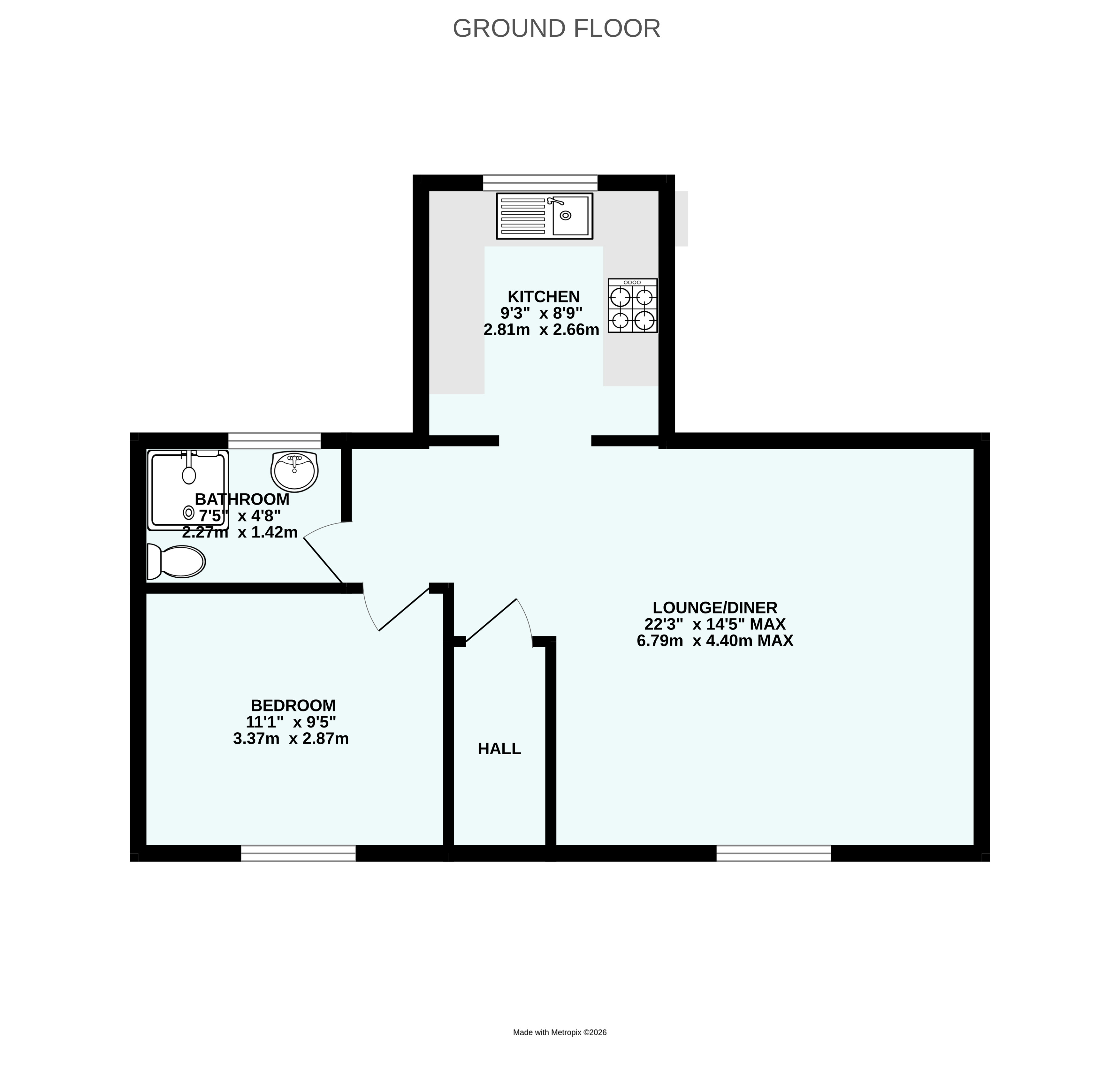 2 Poplar Villas,, Chapel Road, St. Columb floorplan