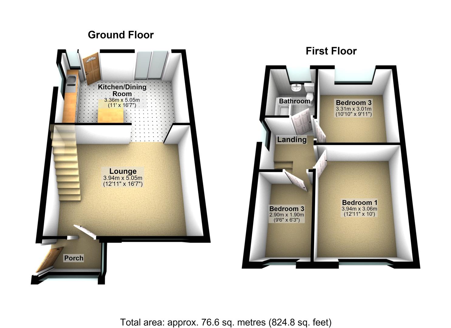 52, Severn Drive, Leeds floorplan