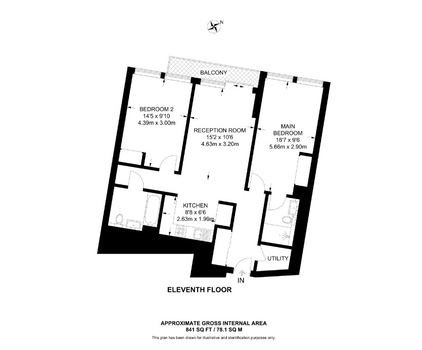Flat 1106, 10 Cutter Lane, London floorplan