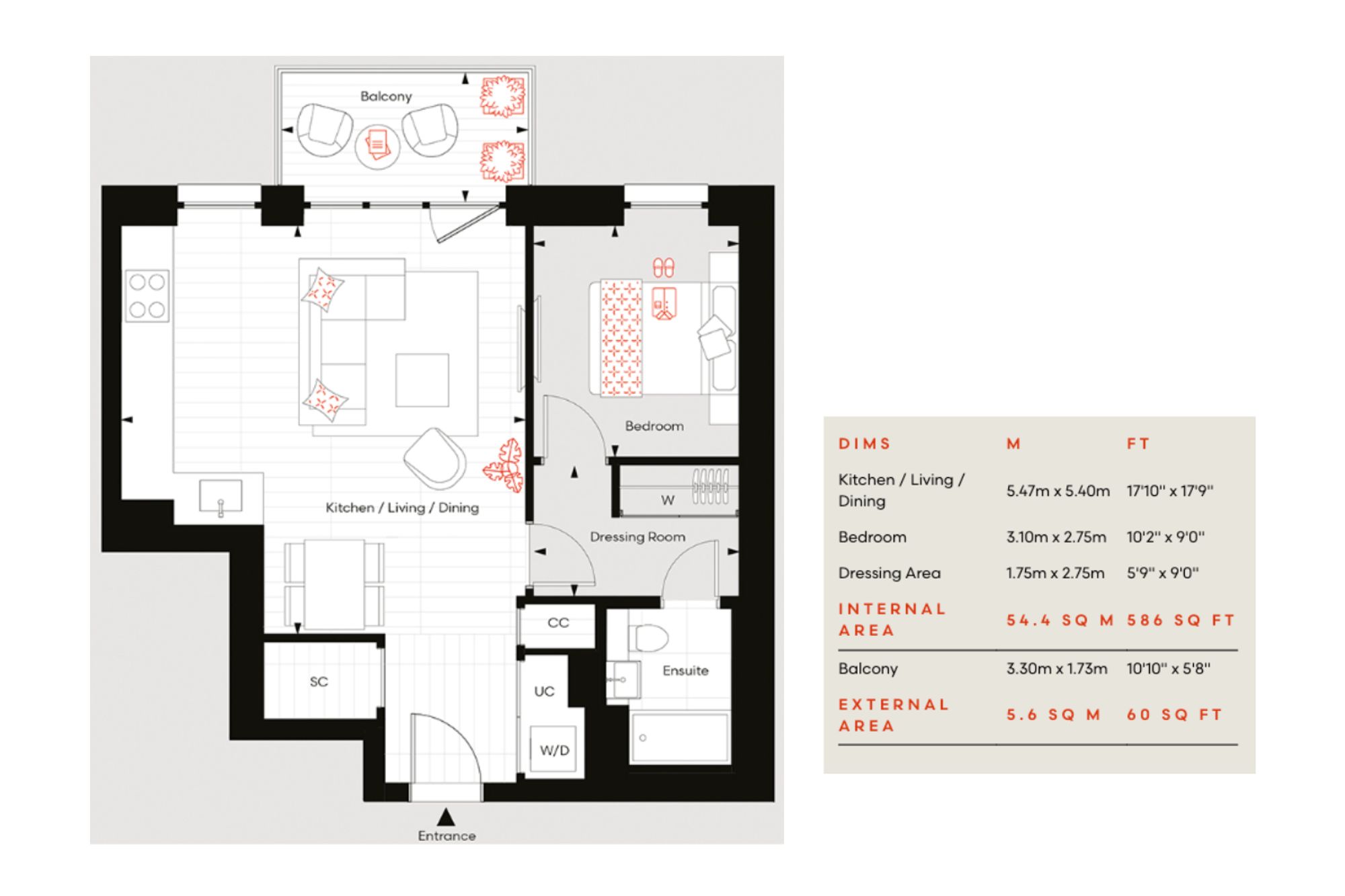 B10.01 Botanical Apts 120 Bow Common Ln, London, London floorplan