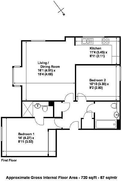 2 Bedrooms Flat for sale in The Quadrant, Off Liberty Lane, Addlestone KT15