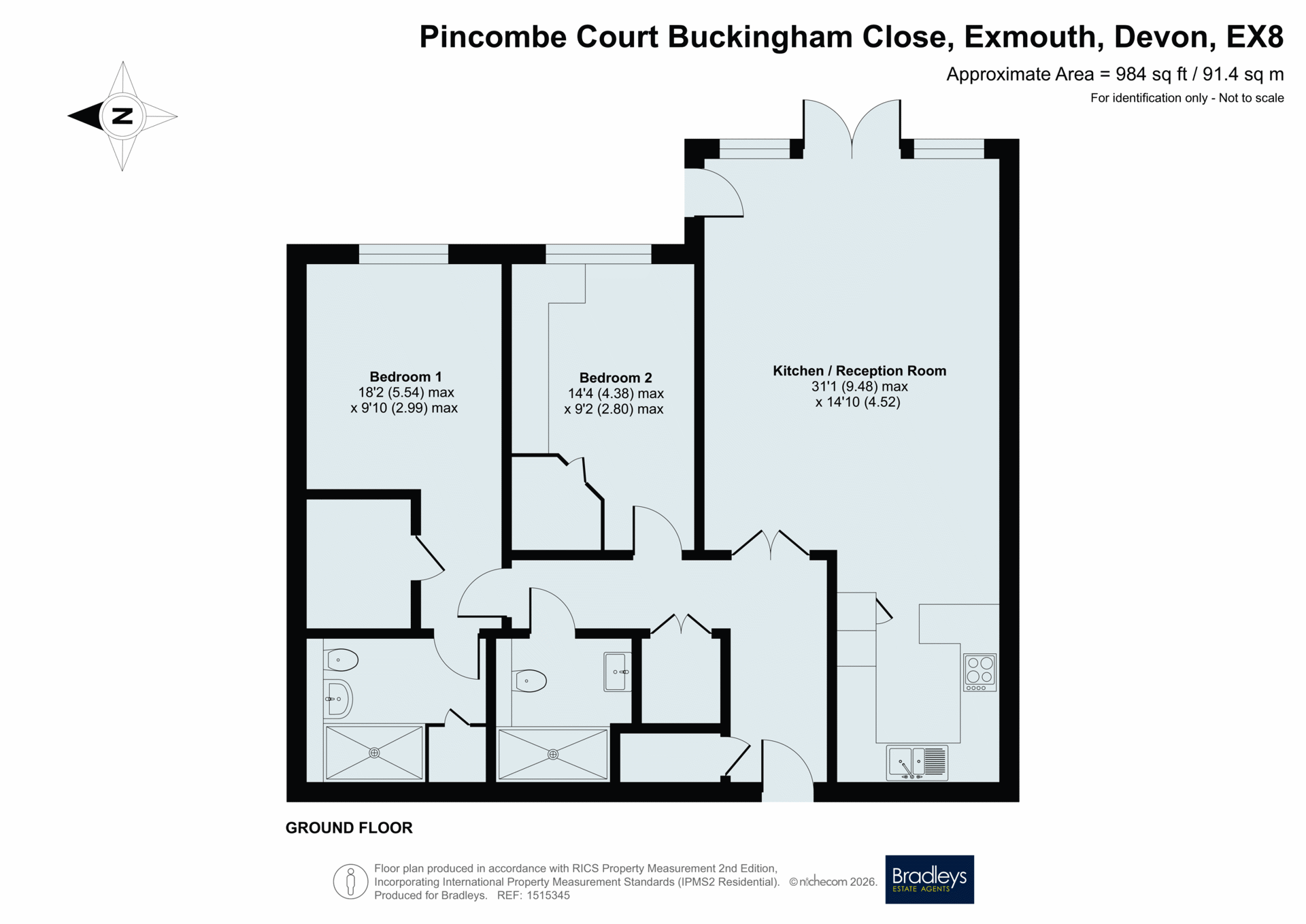 5 Pincombe Court Buckingham Close, Exmouth Devon, Devon floorplan