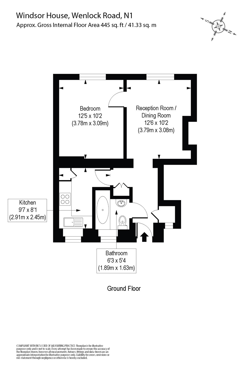 1 Bedrooms Flat to rent in Windsor House, Wenlock Road, London N1