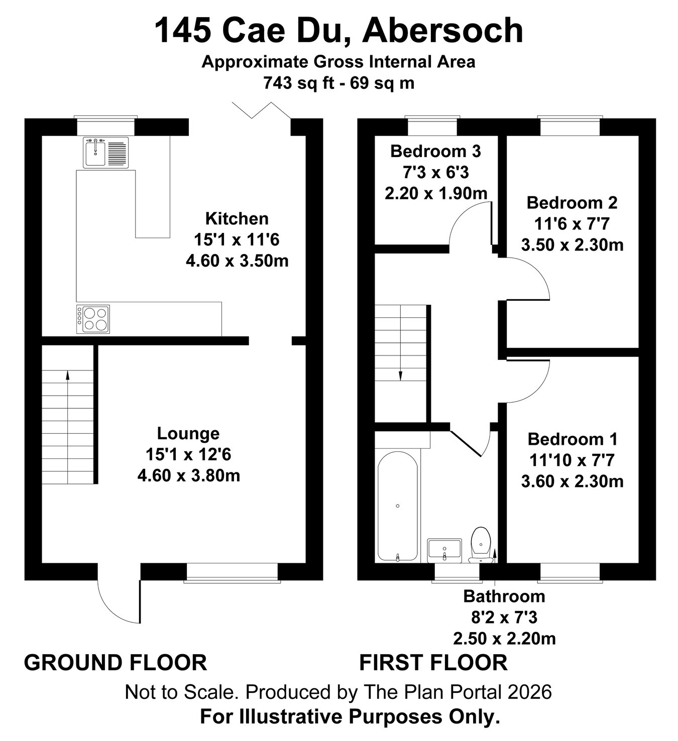 145, Cae du Estate, Pwllheli floorplan