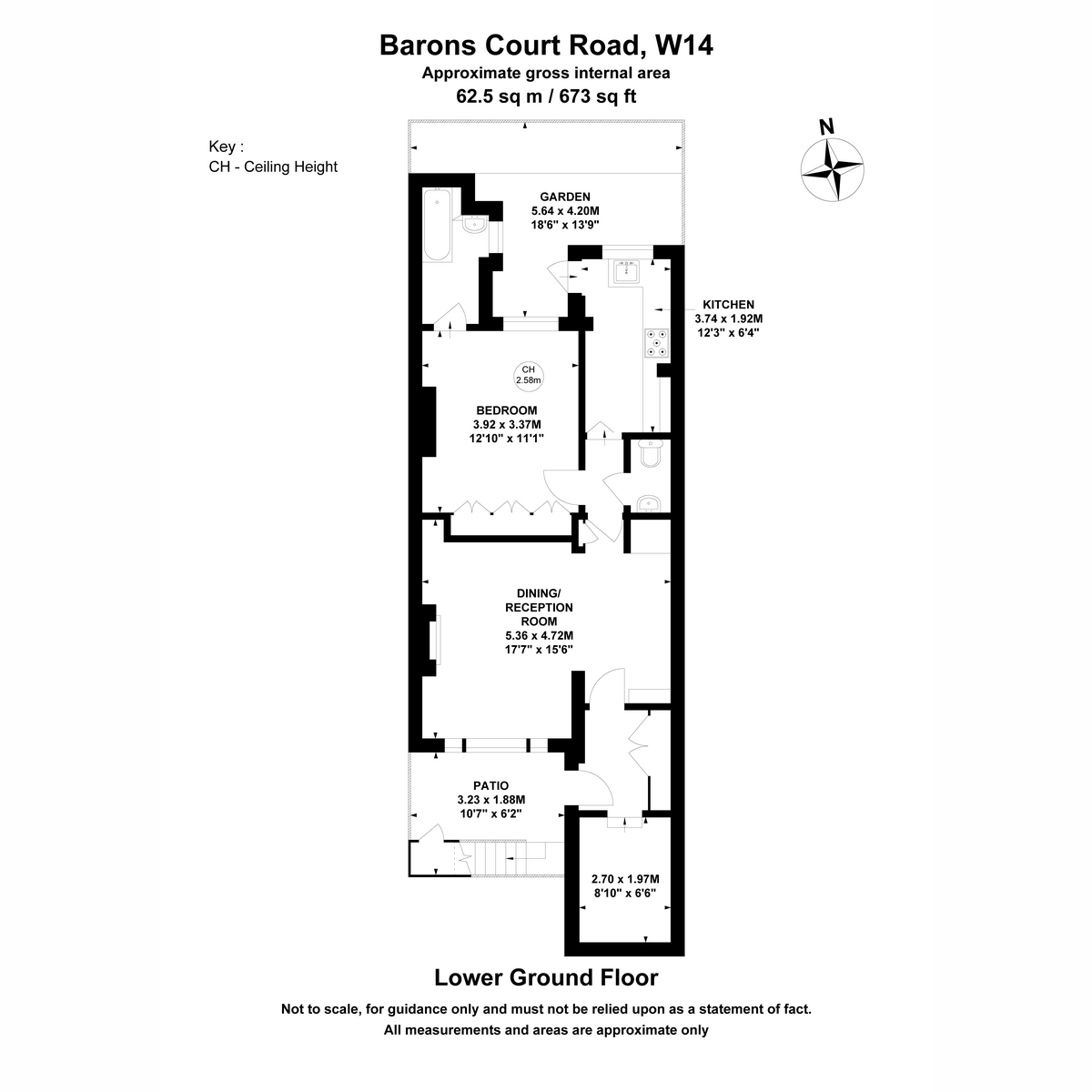 Flat A, 102, Barons Court Road, London floorplan