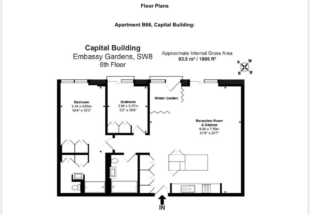 Apartment B66 Capital Building, 8 New Union Square, London floorplan