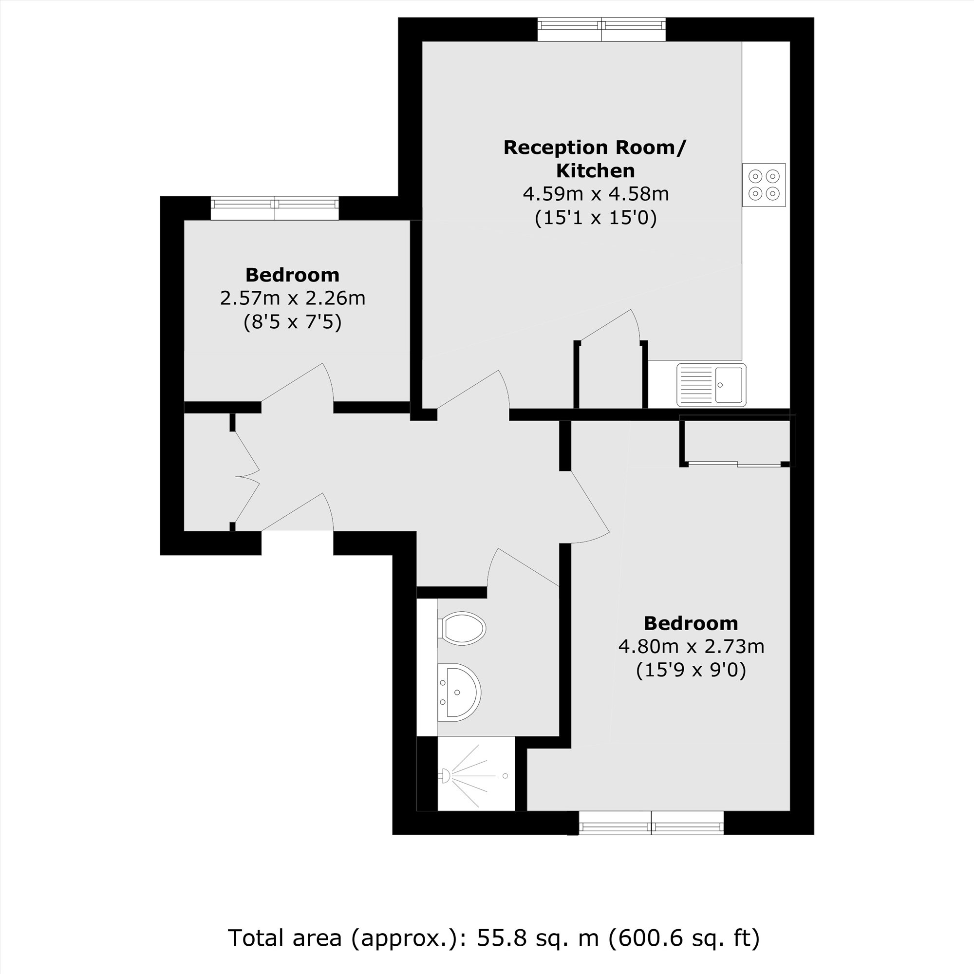 Flat 7, Beeching House, 40, Hampton Road, Teddington floorplan