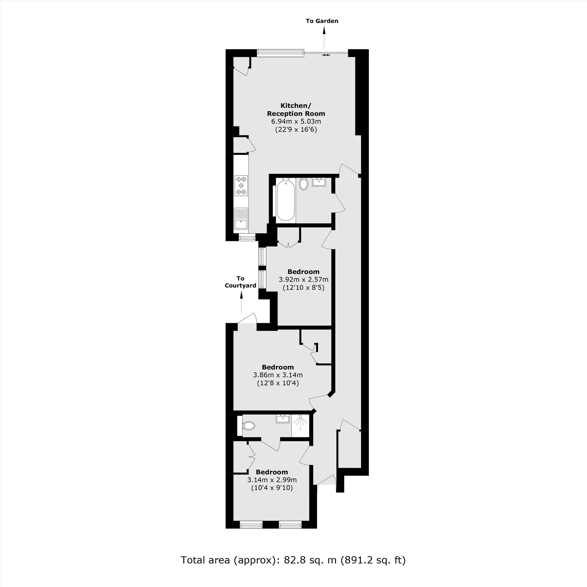 Flat 1, 20, Hoyle Road, London floorplan