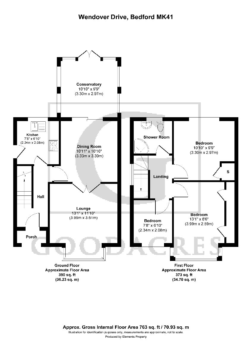 Wendover Drive, Bedford MK41, 3 bedroom semidetached house for sale